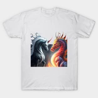 Angry unicorn with red eyes T-Shirt